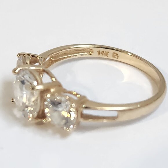 VTG 14K Gold Ross Simons Trilogy Ring Sz 7 - Picture 1 of 13
